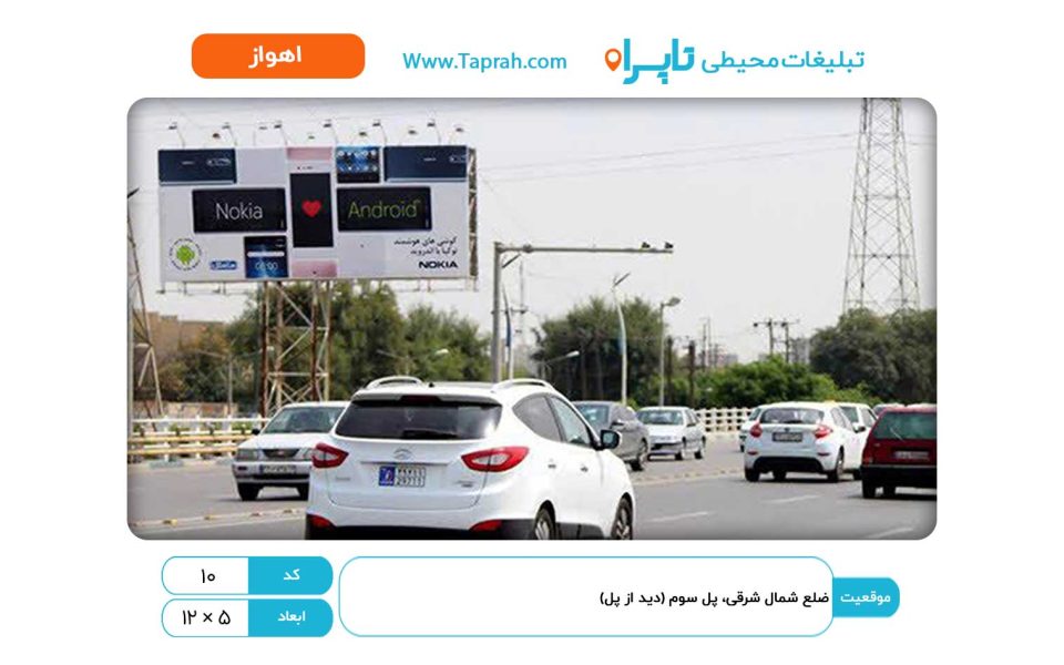 بیلبورد در ضلع شمال شرقی، پل سوم (دید از پل)