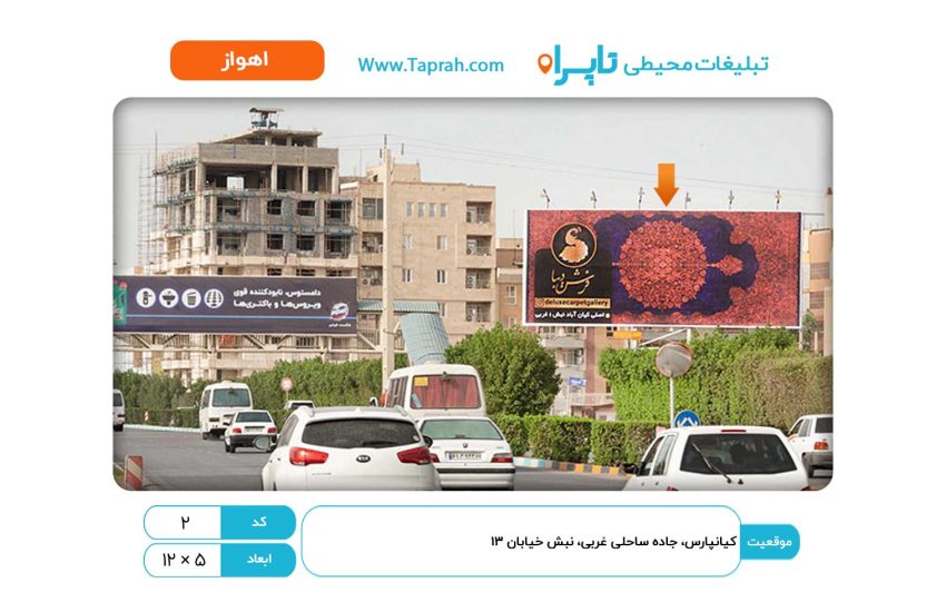 بیلبورد در کیانپارس، جاده ساحلی غربی، نبش خیابان ۱۳