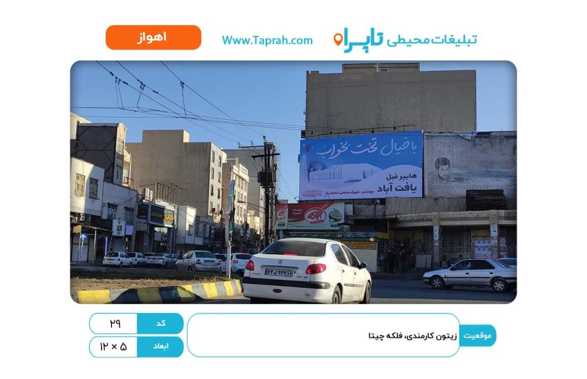 بیلبورد در زیتون کارمندی، فلکه چیتا