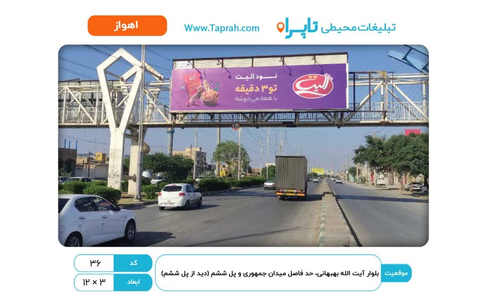 بیلبورد در بلوار آیت الله بهبهانی، حد فاصل میدان جمهوری و پل ششم (دید از پل ششم)