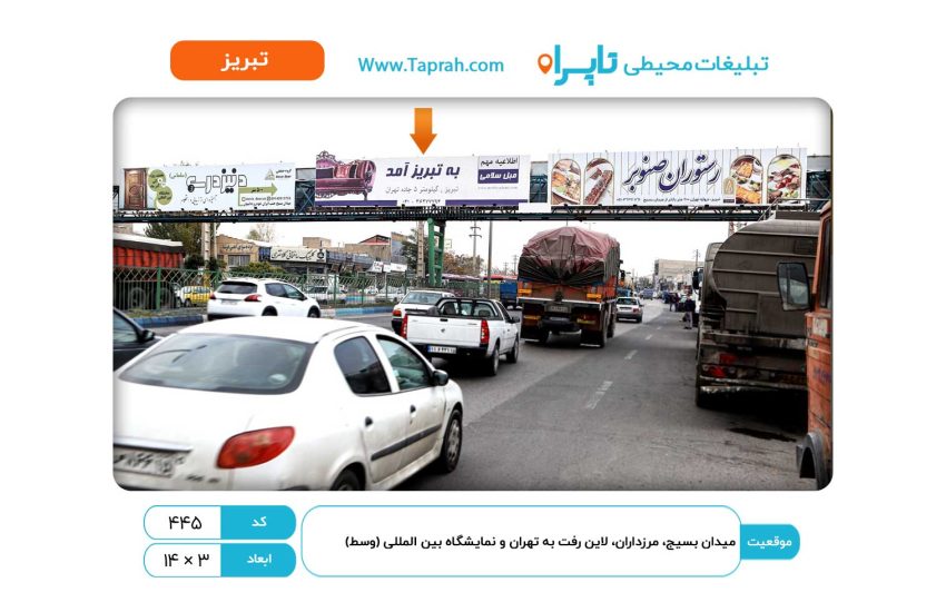 بیلبورد در میدان بسیج، مرزداران، لاین رفت به تهران و نمایشگاه بین المللی (وسط)