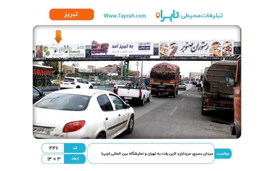 بیلبورد در میدان بسیج، مرزداران، لاین رفت به تهران و نمایشگاه بین المللی (چپ)