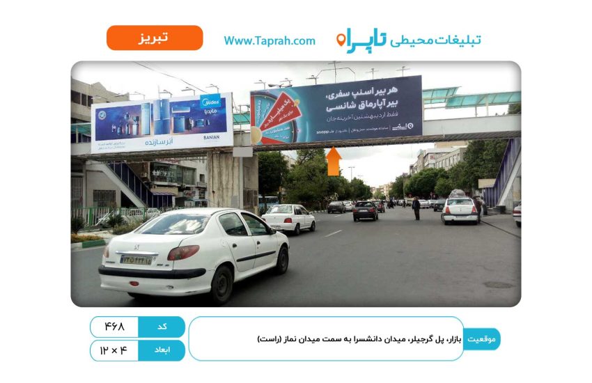 بیلبورد در بازار، پل گرجیلر، میدان دانشسرا به سمت میدان نماز (راست)