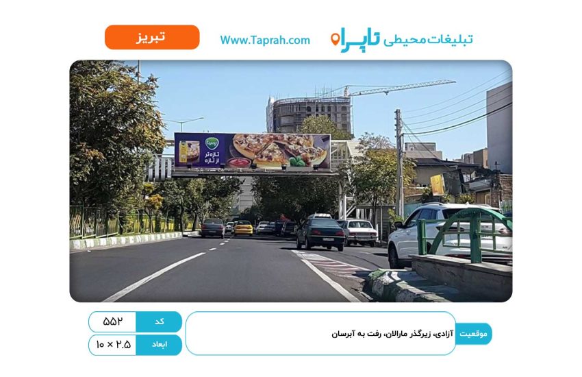 بیلبورد در آزادی، زیرگذر مارالان، رفت به آبرسان