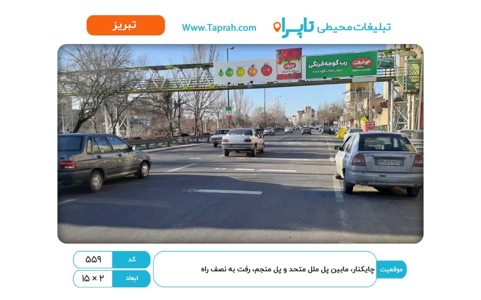بیلبورد در چایکنار، مابین پل ملل متحد و پل منجم، رفت به نصف راه