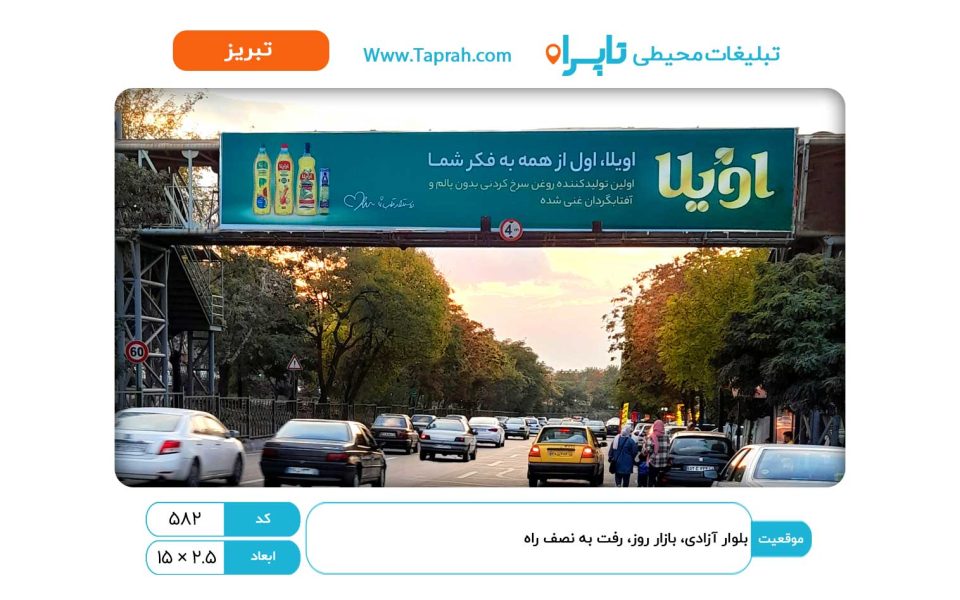 بیلبورد در بلوار آزادی، بازار روز، رفت به نصف راه