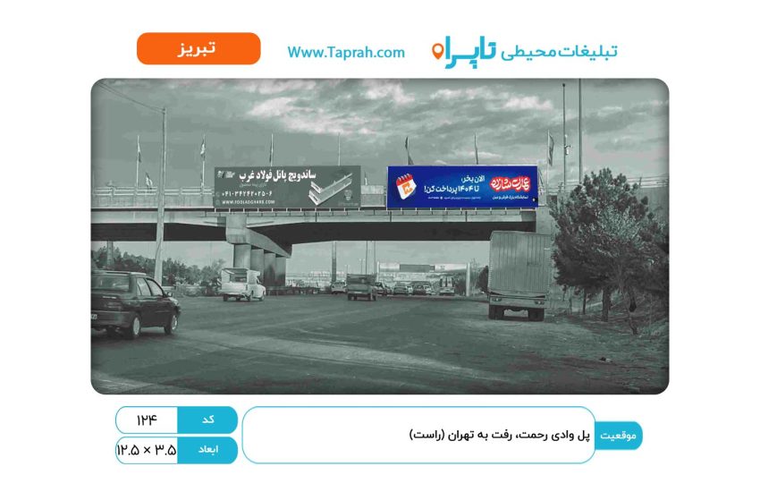 بیلبورد در پل وادی رحمت، رفت به تهران (راست)
