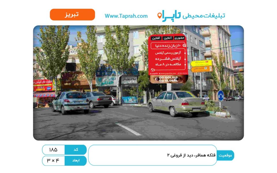استرابورد در فلکه همافر، دید از فروغی ۲