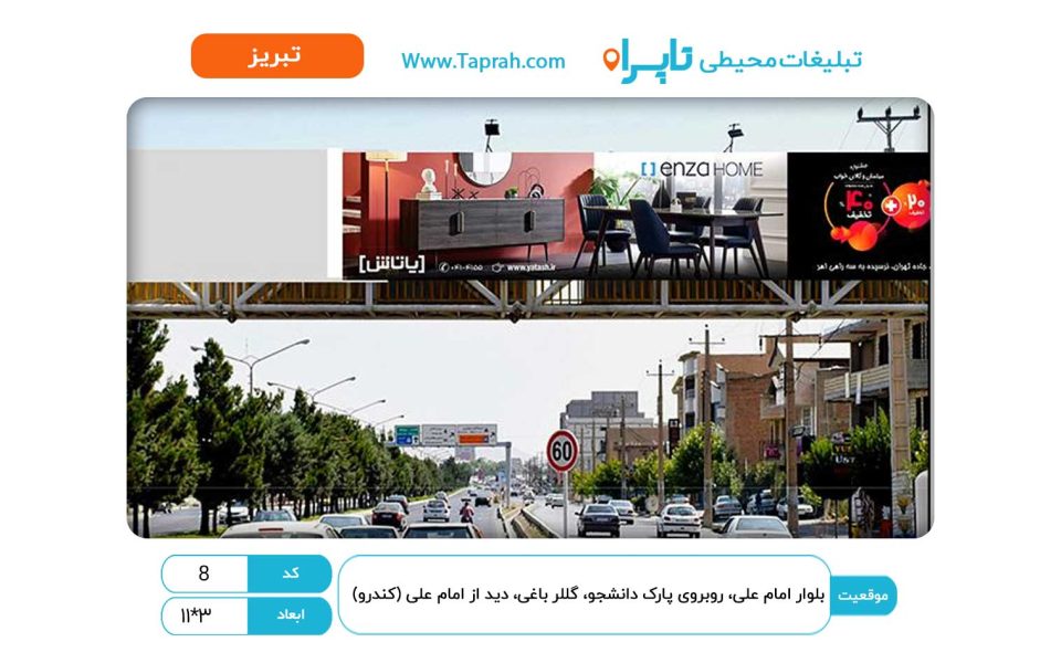 بلوار امام علی، روبروی پارک دانشجو، گللر باغی، دید از امام علی (کندرو)