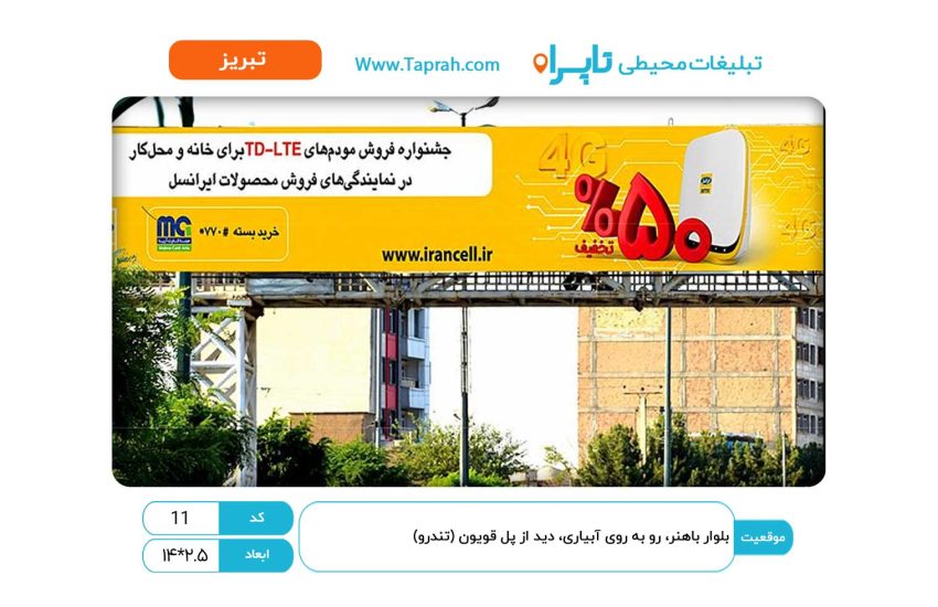 بلوار باهنر، رو به روی آبیاری، دید از پل قویون (تندرو)