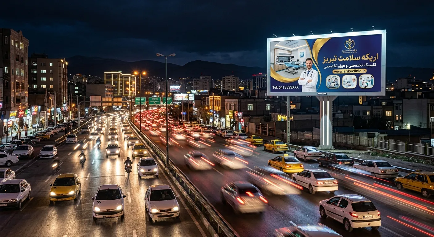 تاثیر درخشش شبانه با اجاره بیلبورد در تبریز برای اصناف