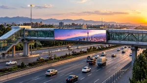 اهمیت ارتفاع سازه در تبلیغات پل عابر پیاده برای اتوبان های عریض